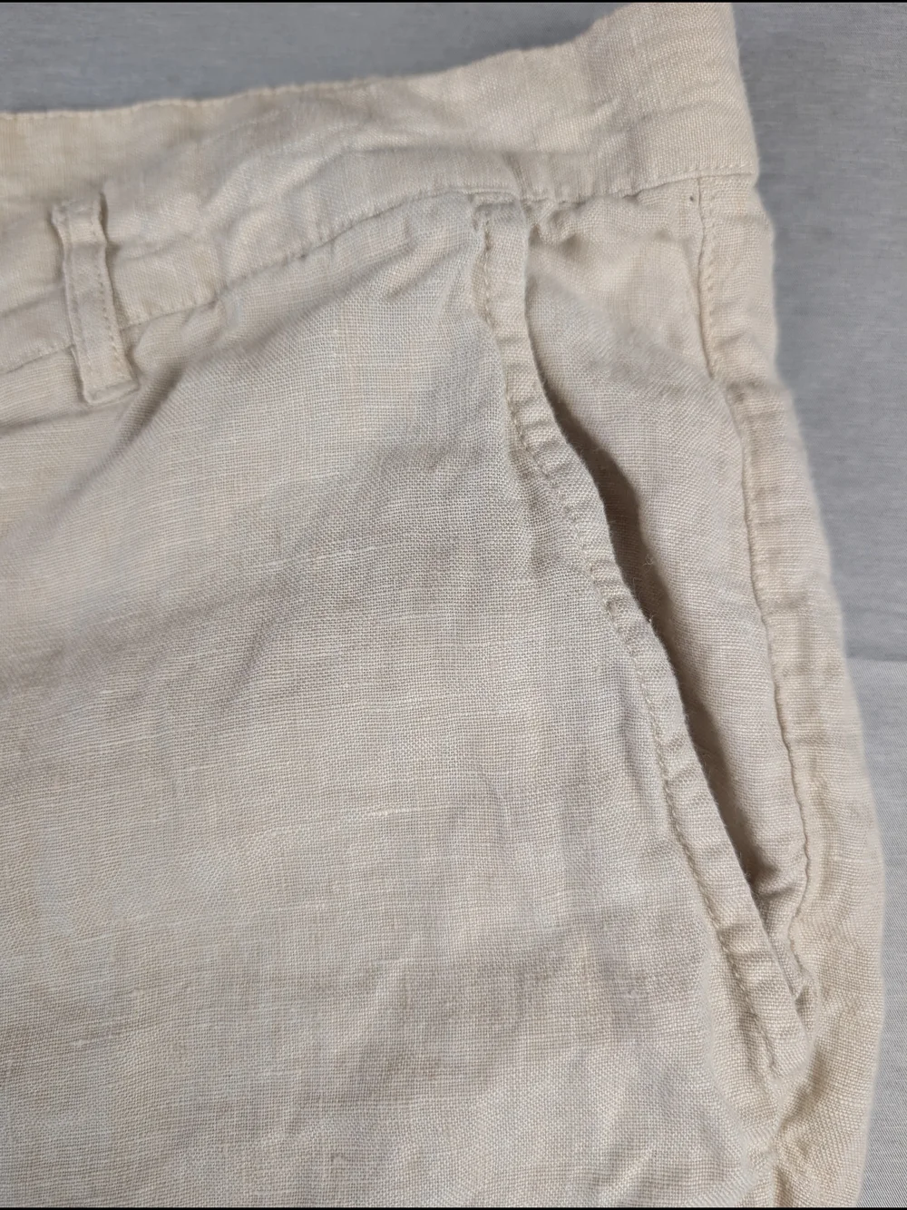 Club Room Luxury Cream Linen Men's Casual‎ Pants 40WX32 Regular Fit Straight Leg